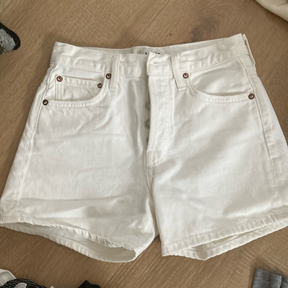 Agolde White Jean Shorts